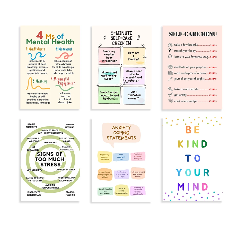 Health Wellness Mental Health - Self Care Check In Poster, Mental
