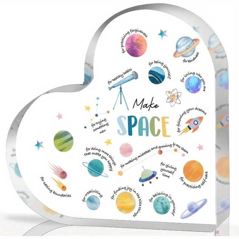 Health Wellness Mental Health - Decoração de Coração em Acrílico para
