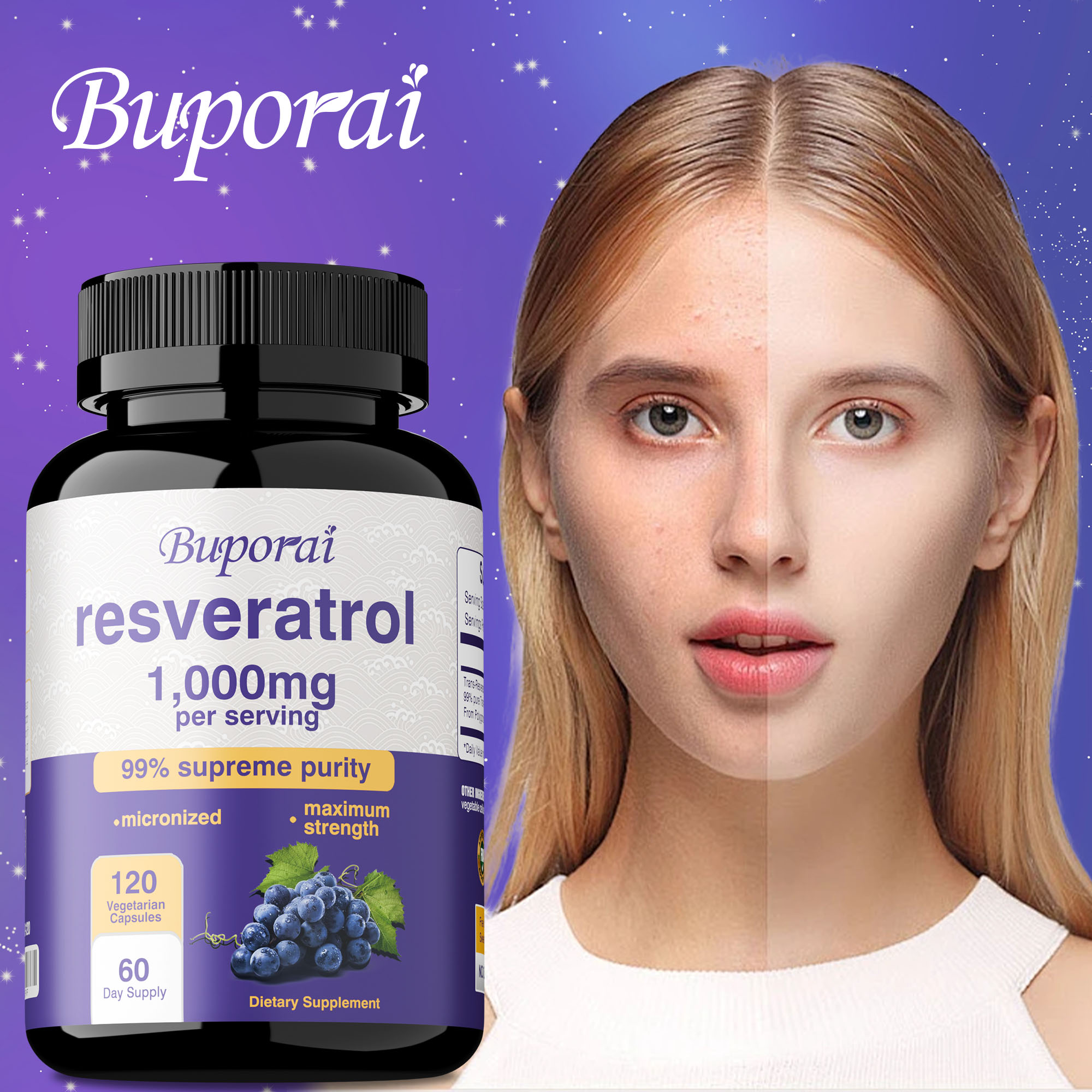 Health And Wellness Promotion - Cápsulas de Resveratrol - Antienvelhecimento, Promove