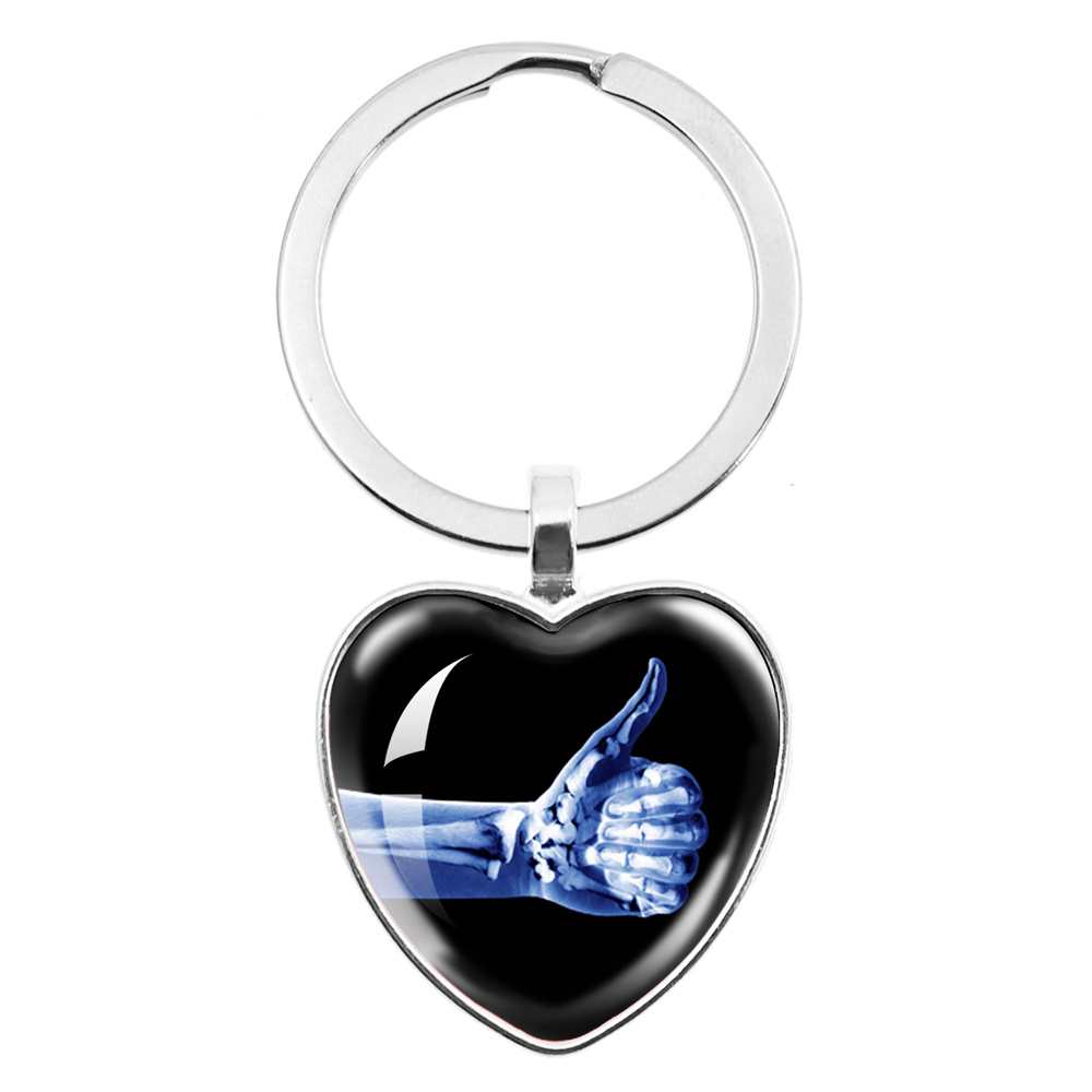 Xbody Health & Wellness Functional Integrative Medicine Office & Medical Spa - X-Ray Film Peach Coração Keychain, Imagem