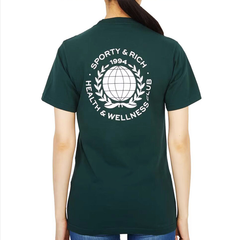 Health Wellness Club - Camisetas Femininas de Algodão Verde Escuro