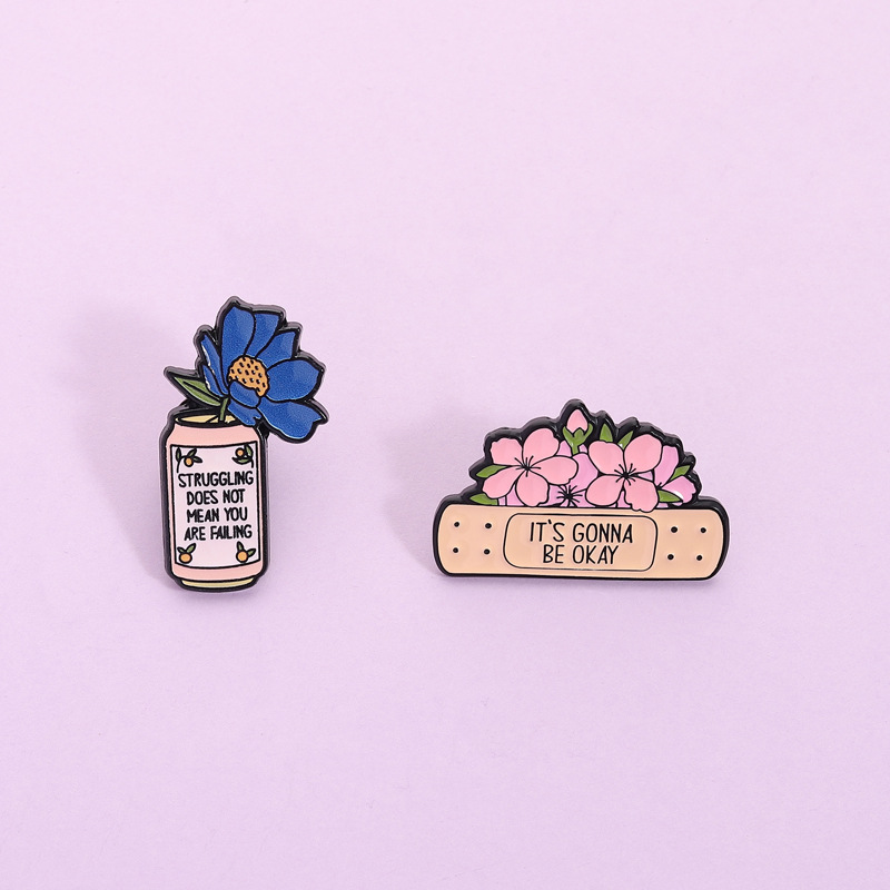Health Wellness Mental Health - Conjunto de 2 Pins de Esmalte