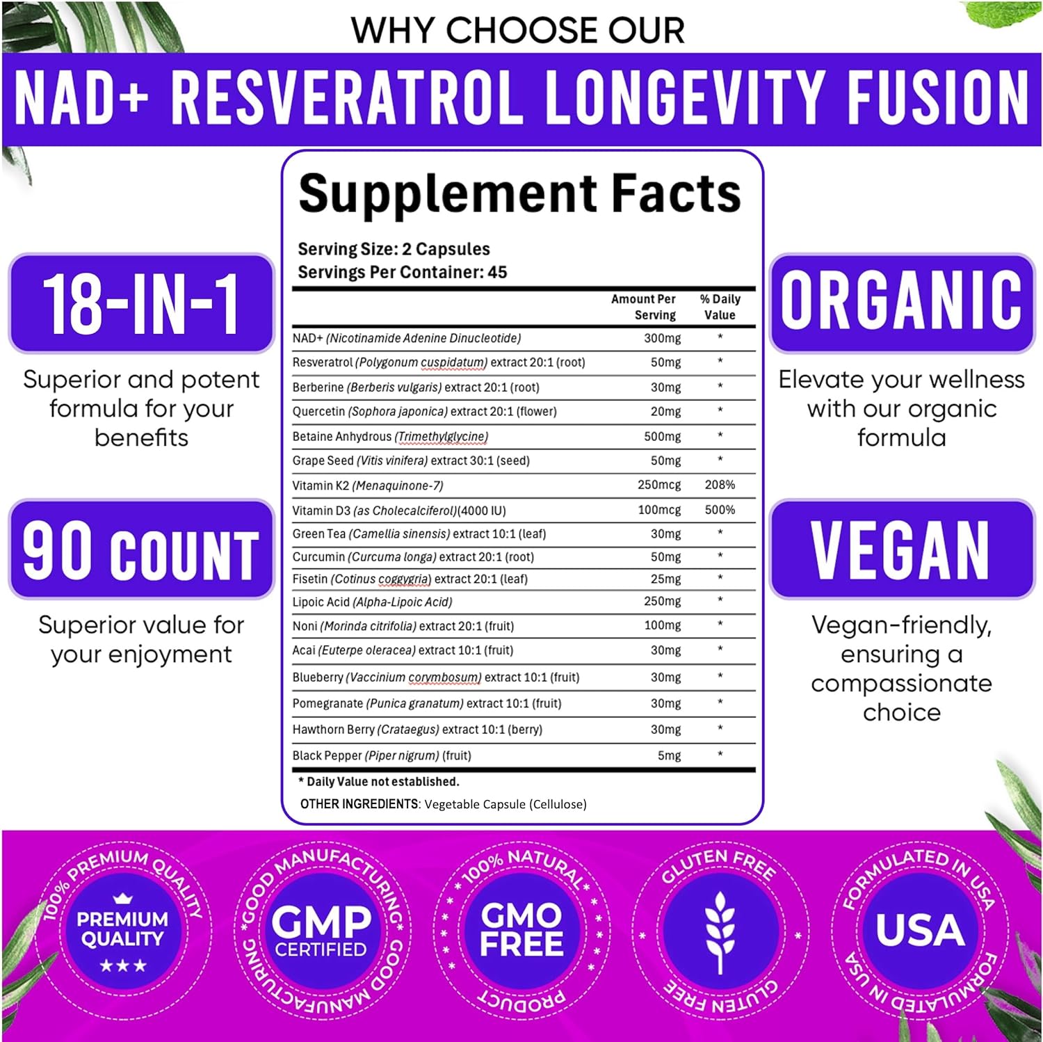Suplemento NAD com 90 Cápsulas - Longevity Health & Wellness Hotel avaliação e preço