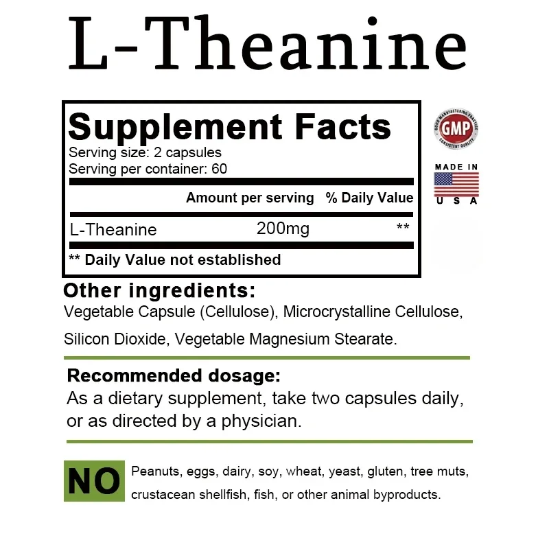 L-Theanina 200 Mg - Relaxament - Health Wellness Mental Health avaliação e preço