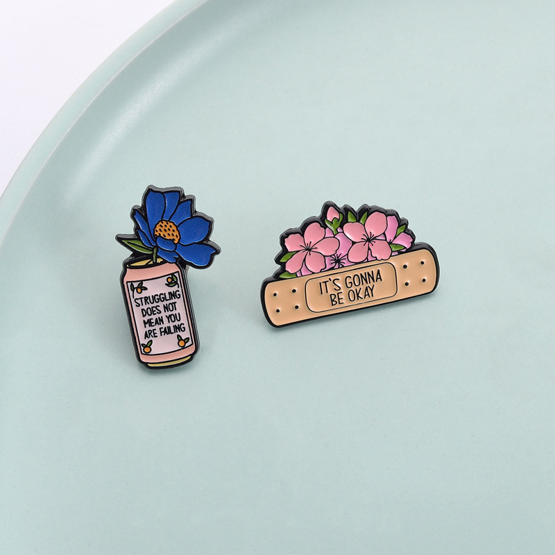 Conjunto de 2 Pins de Esmalte  - Health Wellness Mental Health avaliação e preço