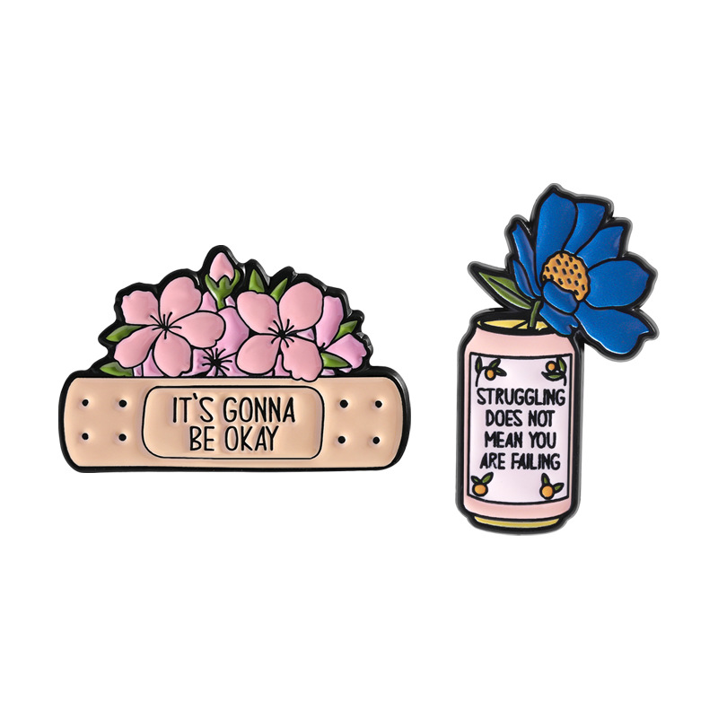 Conjunto de 2 Pins de Esmalte  - Health Wellness Mental Health avaliação e preço