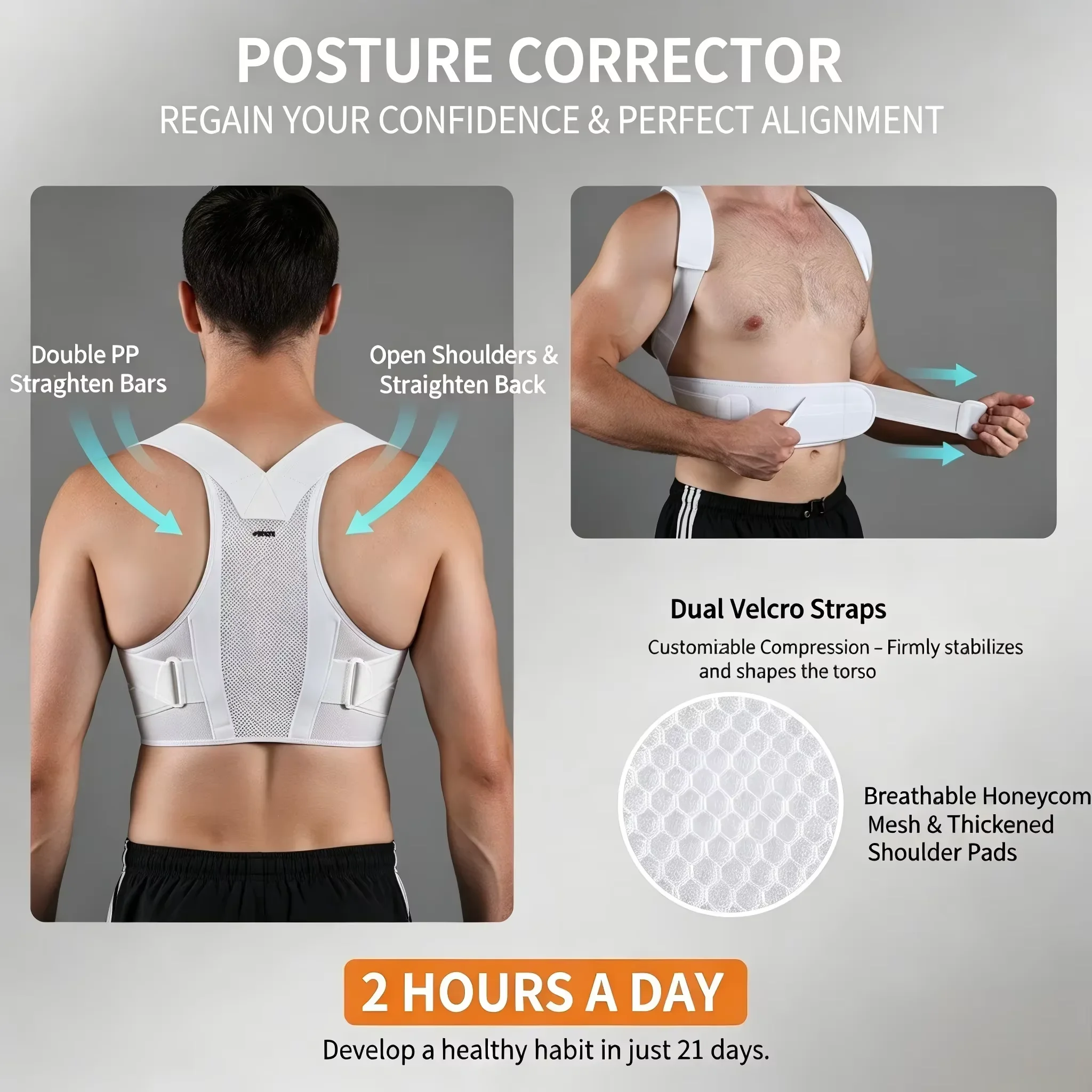 Corretor de Postura Ajustável  - Posture Corrector Back Brace avaliação e preço