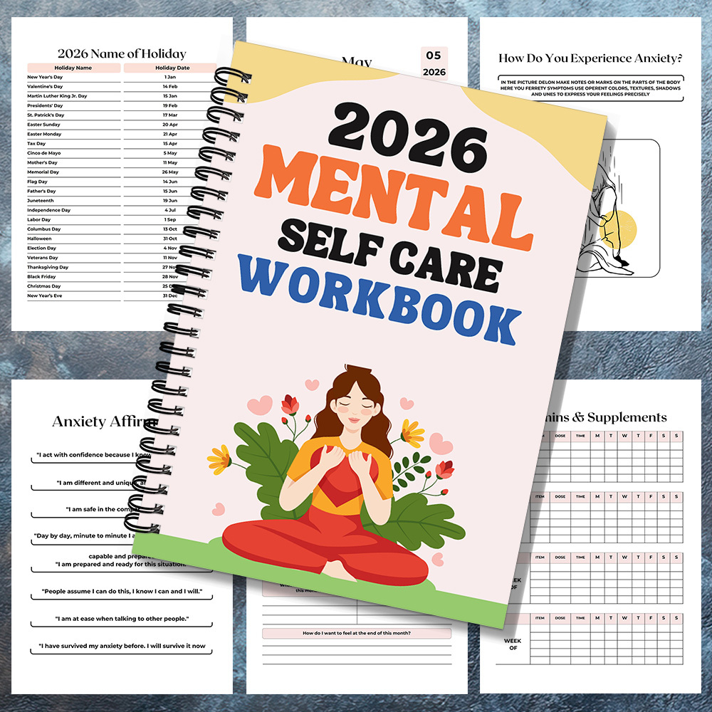 1PC 2026 Caderno de Auto-Cuida - Health Wellness Mental Health avaliação e preço